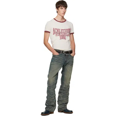 Acne Studios Eram College Logo Ringer Graphic T-shirt In White