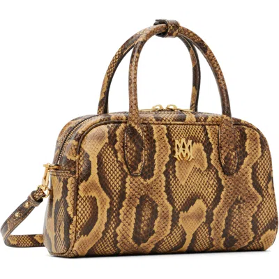 Amiri Brown Python Ma Bowling Bag In Brown