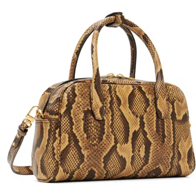 Amiri Brown Python Ma Bowling Bag In Brown