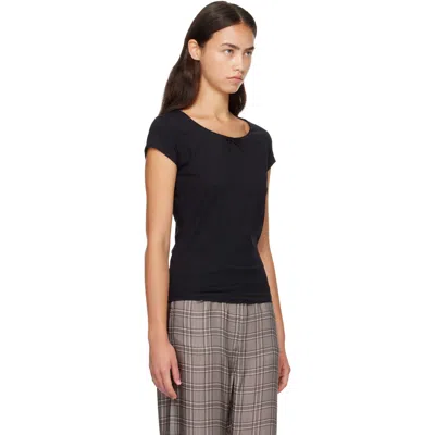 Acne Studios Black Jersey Bow T-shirt In Black