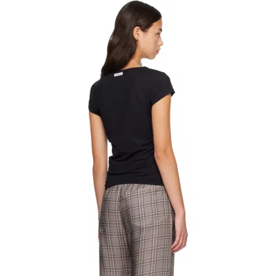 Acne Studios Black Jersey Bow T-shirt In Black