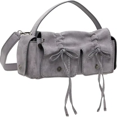 Acne Studios Gray Multipocket Suede Shoulder Bag In Aaa Cold Grey