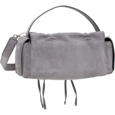 Acne Studios Gray Multipocket Suede Shoulder Bag In Aaa Cold Grey