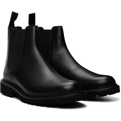 Common Projects ブラック レザー チェルシーブーツ In Black 7547