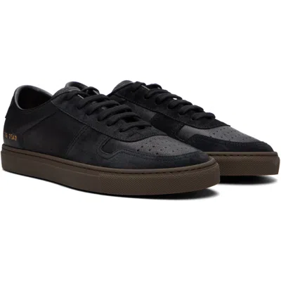 Common Projects Bball Duo Suede-trimmed Leather Sneakers In Black