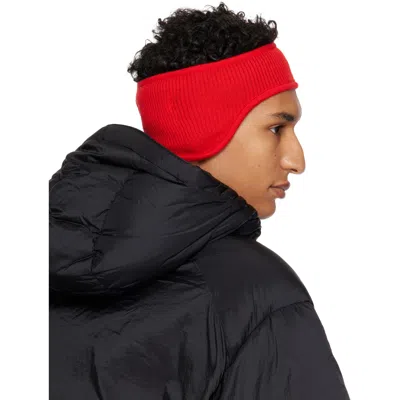Y-3 レッド グラフィックロゴ ヘアバンド In Red