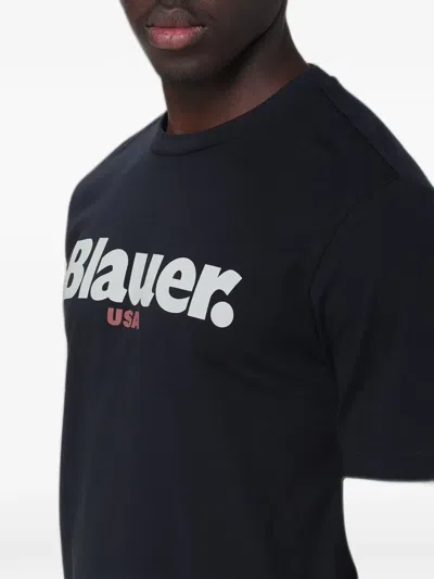 Blauer Ernst Logo-print T-shirt In Blue