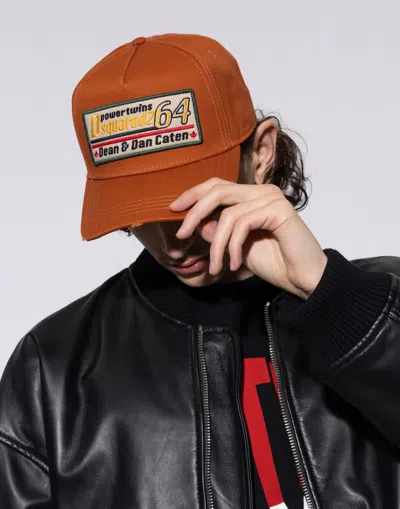 Dsquared2 Logo Patch Baseball Cap In Orange