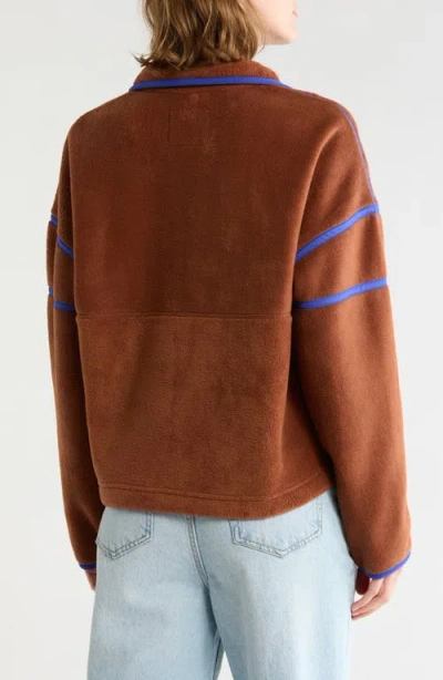 Thread & Supply Soft Faux Shearling Half-zip Pullover In Neutral