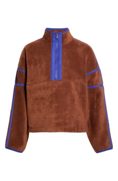 Thread & Supply Soft Faux Shearling Half-zip Pullover In Neutral
