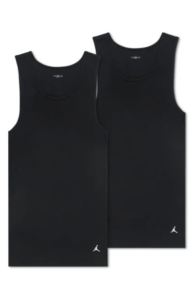 Jordan Flight 2-pack Base Layer Tanks In Black