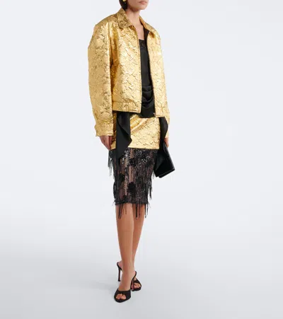 Jacques Wei Cloqué Jacket In Gold
