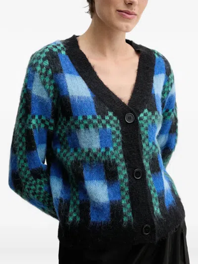Sandro Ferrone Check Buttoned Cardigan In Multi