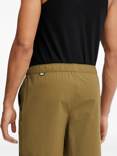 Picture Drawstring Elasticated Shorts In Green