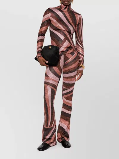 Pucci Printed Stretch-jersey Flared Pants In Purple