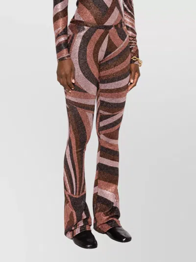 Pucci Printed Stretch-jersey Flared Pants In Purple