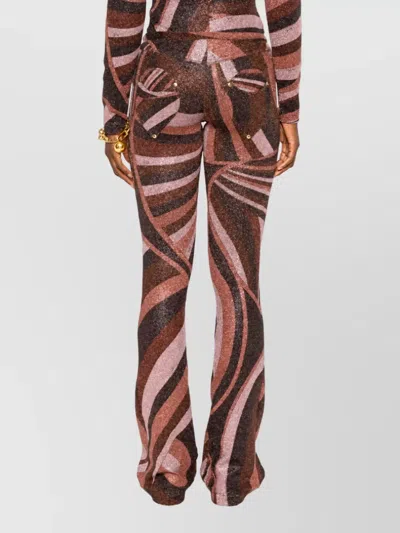 Pucci Printed Stretch-jersey Flared Pants In Purple