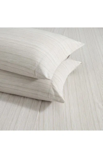 Kenneth Cole Textured Stripe Microfiber Sheet Set In White