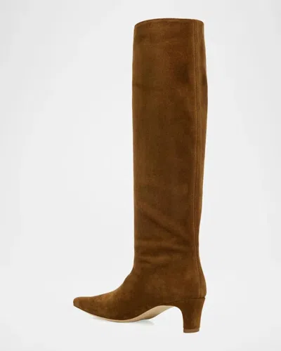 Staud Wally 55mm Suede Wide-calf Knee-high Boots In Multi