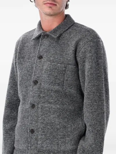 Universal Works Uniform Button-up Patch-pocket Jacket In Gray