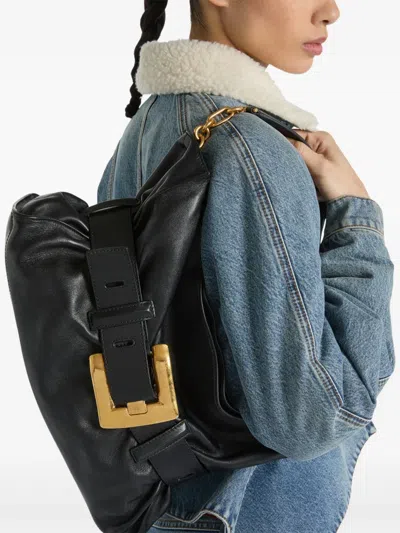 Balmain Medium Anthem Bag In Smooth Leather In Black