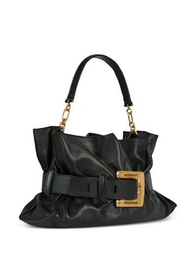 Balmain Medium Anthem Bag In Smooth Leather In Black