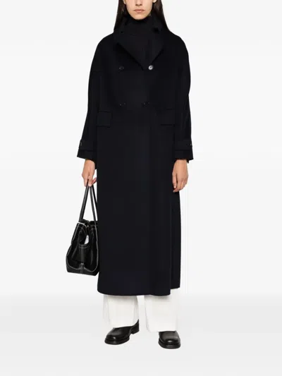 Aspesi Double-breasted Coat In Black