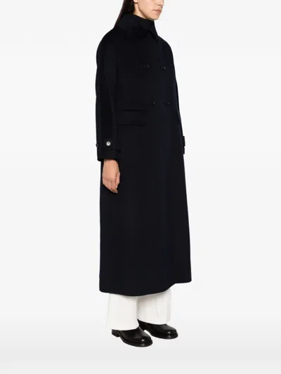 Aspesi Double-breasted Coat In Black