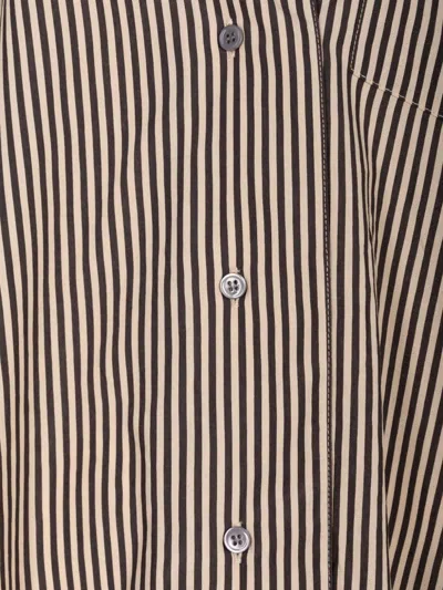 Agolde Aris Stripe Button Front Shirt In Neutral