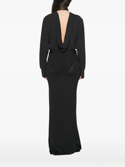 Amazuìn Keila Draped Wrap-style Body Suit In Black
