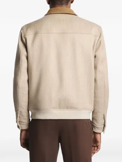Fay Driving Bomber Jacket In Brown