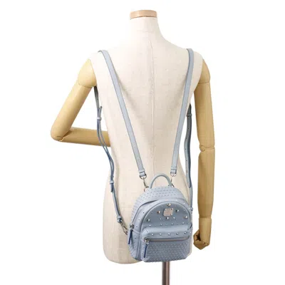 Pre-owned Mcm Light Blue Leather Backpack ()