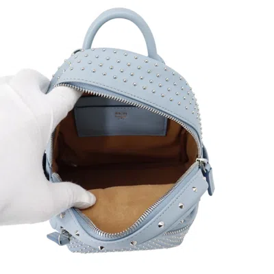 Pre-owned Mcm Light Blue Leather Backpack ()