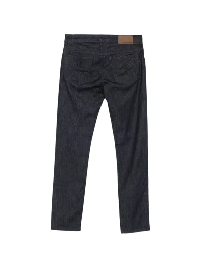 Corneliani Logo-patch Jeans In Blue
