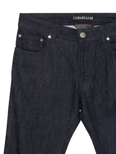Corneliani Logo-patch Jeans In Blue