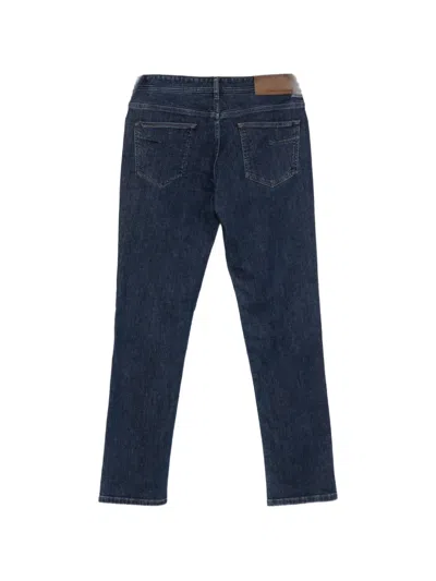 Corneliani Logo-patch Jeans In Blue