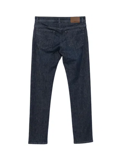 Corneliani Logo-patch Jeans In Blue
