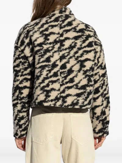 Isabel Marant Abstract-pattern Cropped Jacket In Black