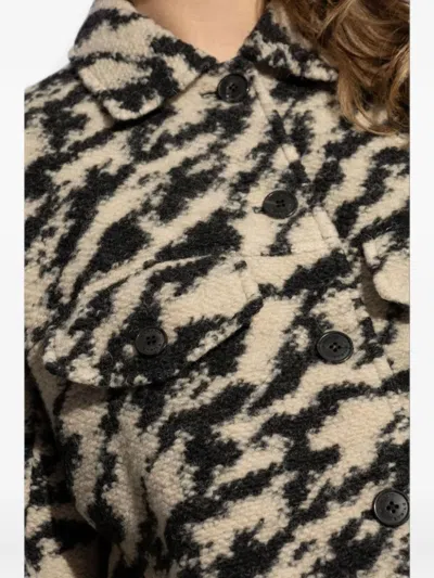Isabel Marant Abstract-pattern Cropped Jacket In Black