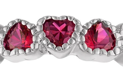 Fzn Created Ruby Heart Eternity Ring In Ruby