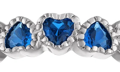 Fzn Created Ruby Heart Eternity Ring In Sapphire