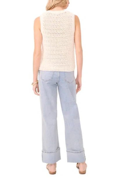 1.state Openwork Crewneck Tank In Neutral