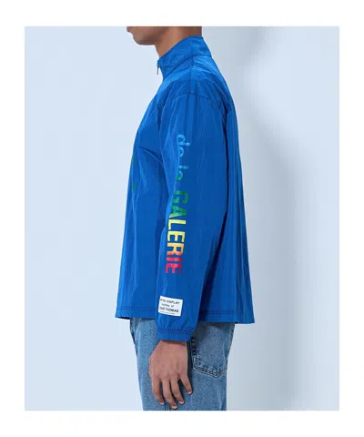 Gallery Dept. Wave Logo-print Shell Half-zip Jacket In Blue