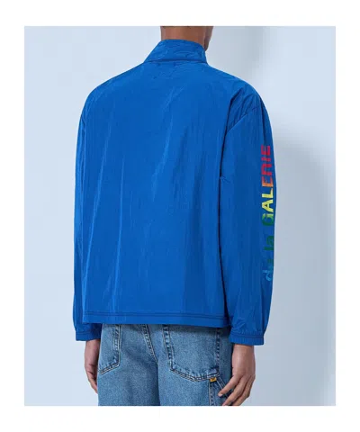 Gallery Dept. Wave Logo-print Shell Half-zip Jacket In Blue