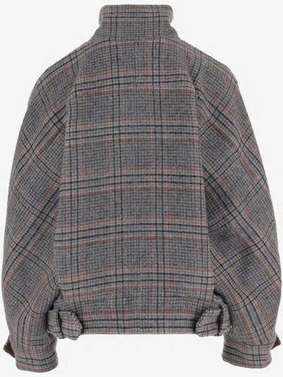 Darkpark Check-pattern Jacket In Gray
