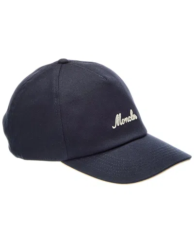 Moncler Casual Cap Curved Brim Eyelet Vents In Blue