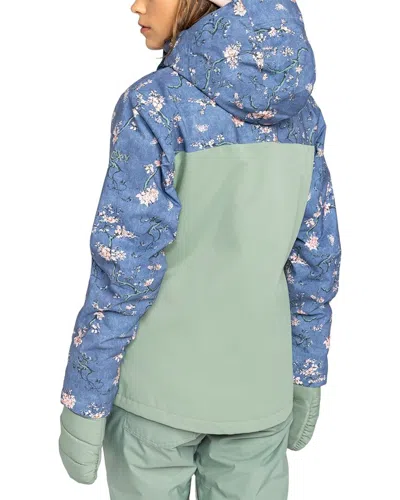 Roxy Jetty Water Repellent Hooded Technical Snow Jacket In Blue