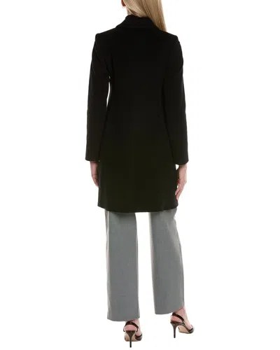Fleurette Wool-blend Coat In Black