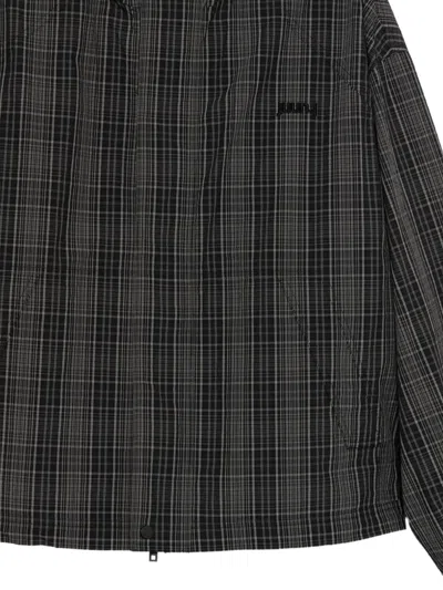 Juunj Check-pattern Hooded Jacket In Black