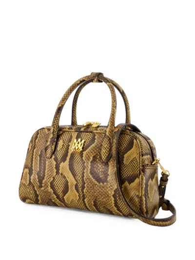 Amiri Python Embossed Ma Bowling Bag In Animal Print